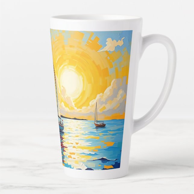 Sailboat at Sunset Latte Mug (Right)
