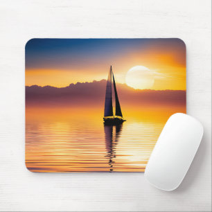 Sailboat At Sunset  Mouse Pad