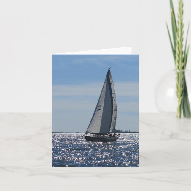 Sailboat at Sunset Note Card  (Front)