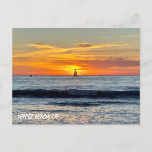 Sailboat at Sunset - Venice Beach, CA Postcard
