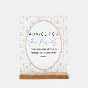 Sailboat Baby Shower Games - Advice for Parents Acrylic Sign