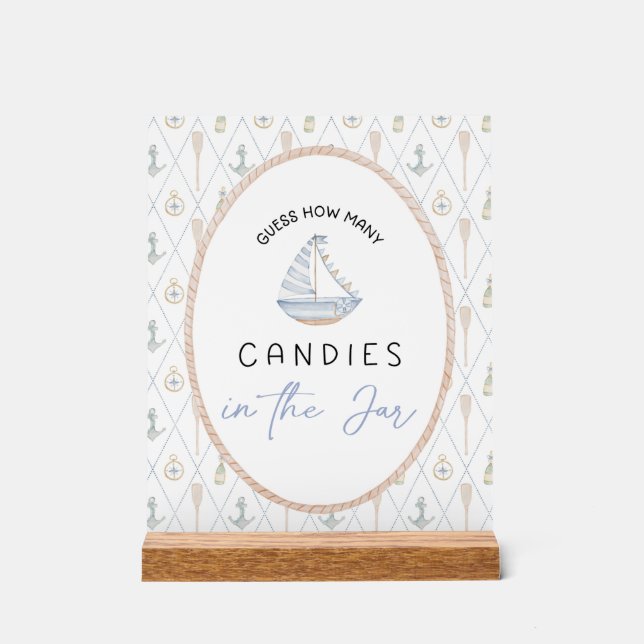 Sailboat Baby Shower Games - Candy Jar Guessing  (Recto)