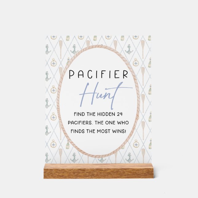 Sailboat Baby Shower Games - Pacifier Hunt (Recto)