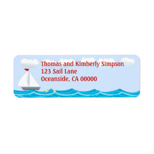 Sailboat Baby Shower Return Address Label