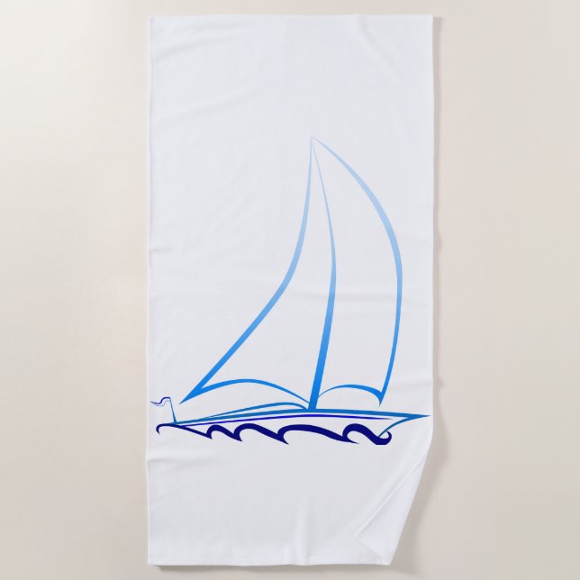 Sailboat Beach Towel (Front)