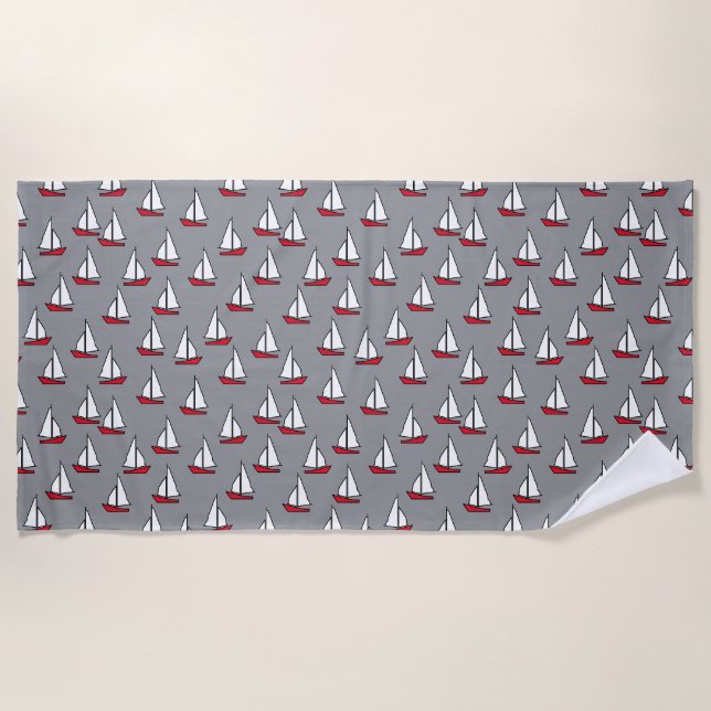 Sailboat Beach Towel (Front)