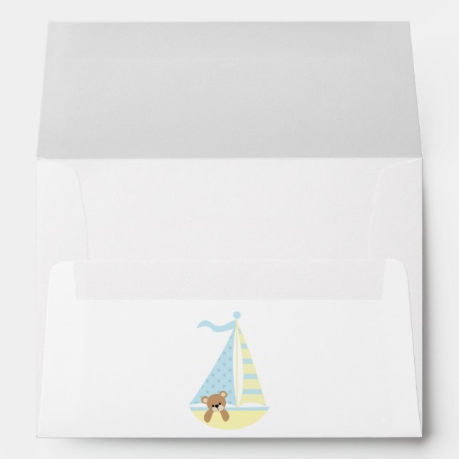 Sailboat Bear Baby Shower Envelopes (Back (Bottom))