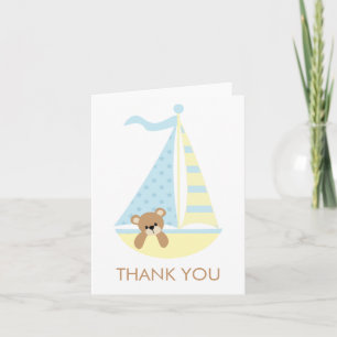 Sailboat Bear Baby Shower Notecards