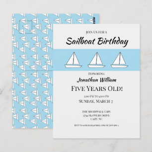 Sailboat Birthday Invitation Postcard