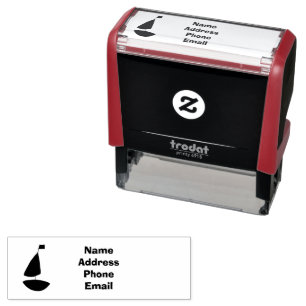 Sailboat Black & White Return Address Personalized Self-inking Stamp