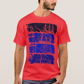 Sailboat Blueprint Sea Nautical Sailor Sailing T-Shirt