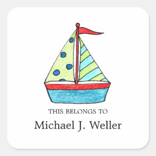 Sailboat Bookplates    I.D. Labels