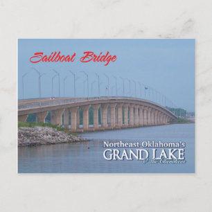 Sailboat Bridge Grove Oklahoma post card 1