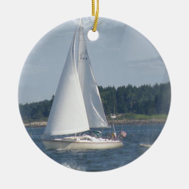 Sailboat Bubbles Ornament (Front)