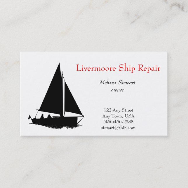 Sailboat Business Cards (Front)