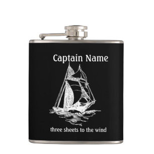 Sailboat Captain Custom Flask