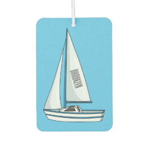 Sailboat cartoon illustration air freshener