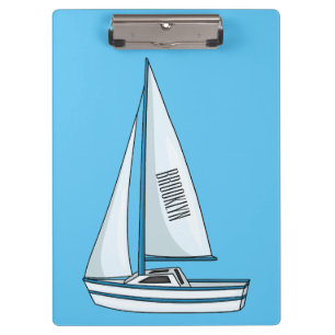 Sailboat cartoon illustration clipboard