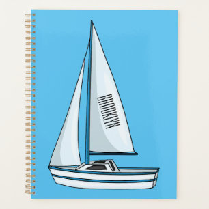 Sailboat cartoon illustration planner