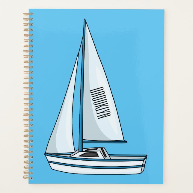 Sailboat cartoon illustration planner (Front)