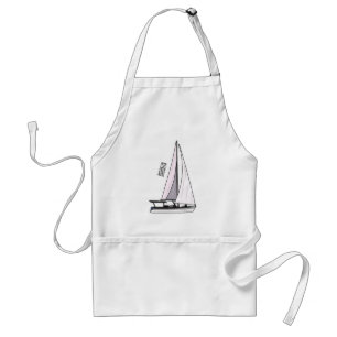 Sailboat cartoon illustration standard apron