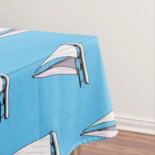 Sailboat cartoon illustration tablecloth
