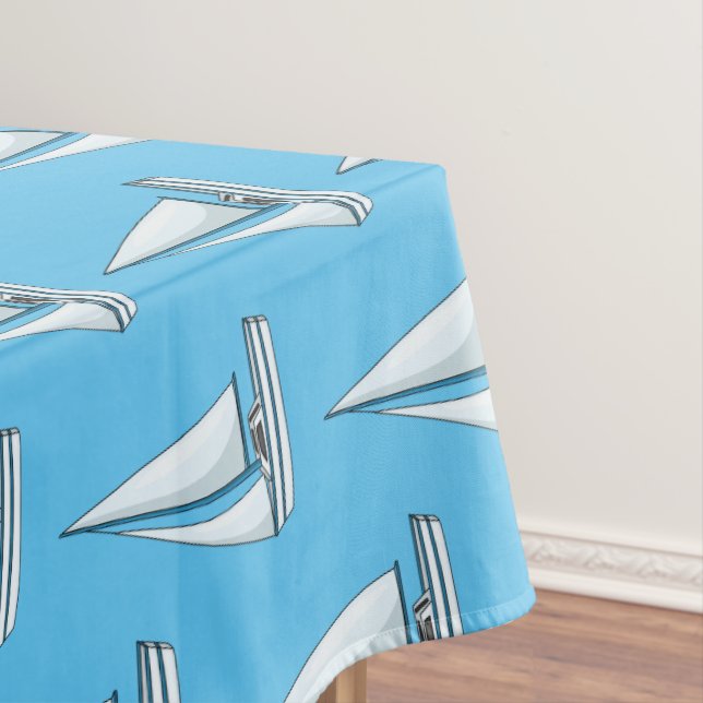 Sailboat cartoon illustration  tablecloth (In Situ)