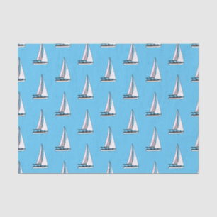 Sailboat cartoon illustration tissue paper