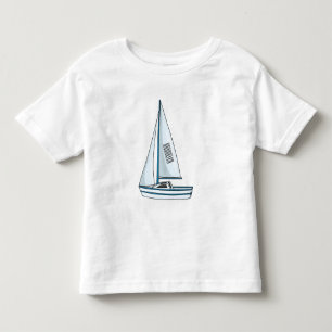 Sailboat cartoon illustration toddler t-shirt