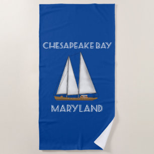 Sailboat Chesapeake Bay Maryland Beach Towel