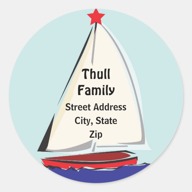 Sailboat Classic Round Sticker (Front)