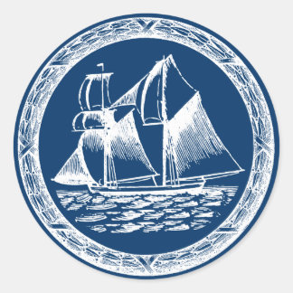 Sailboat Classic Round Sticker