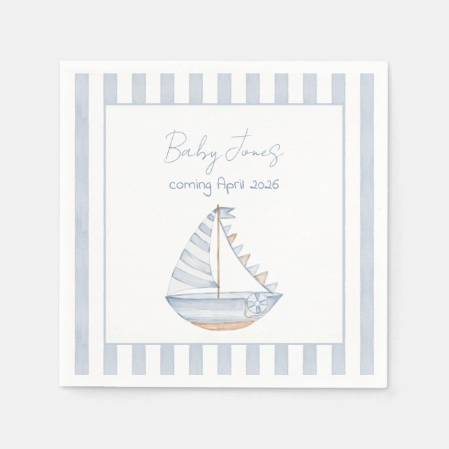 Sailboat Cocktail Napkin (Front)