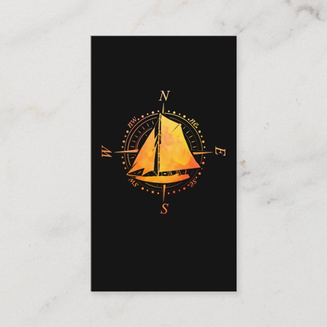 Sailboat Compass Sailing Business Card (Front)