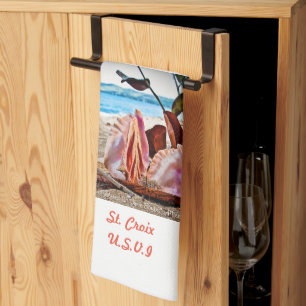 Sailboat Conch Shell Tea Towel