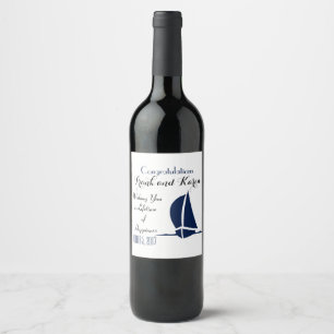 Sailboat Congratulations Wine Label