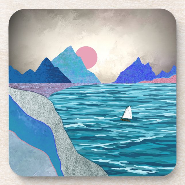 Sailboat Cove Landscape Coaster (Front)