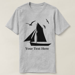 Sailboat Custom Basic Grey T-shirt