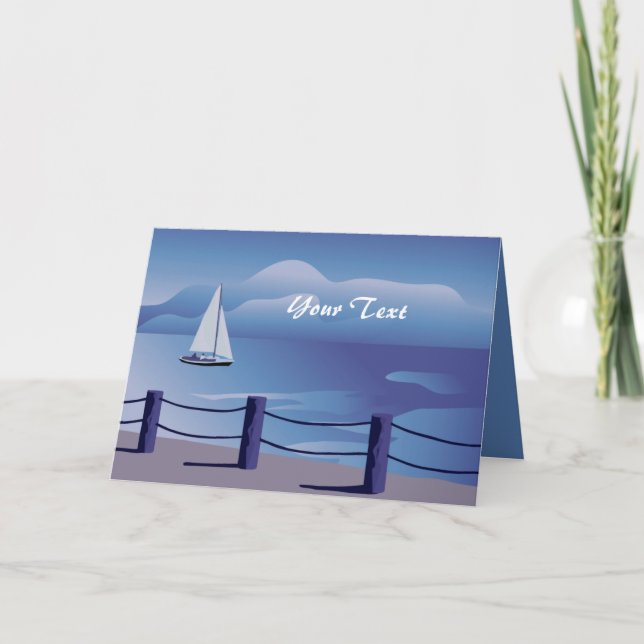 Sailboat Custom Sailing Greeting Card (Front)