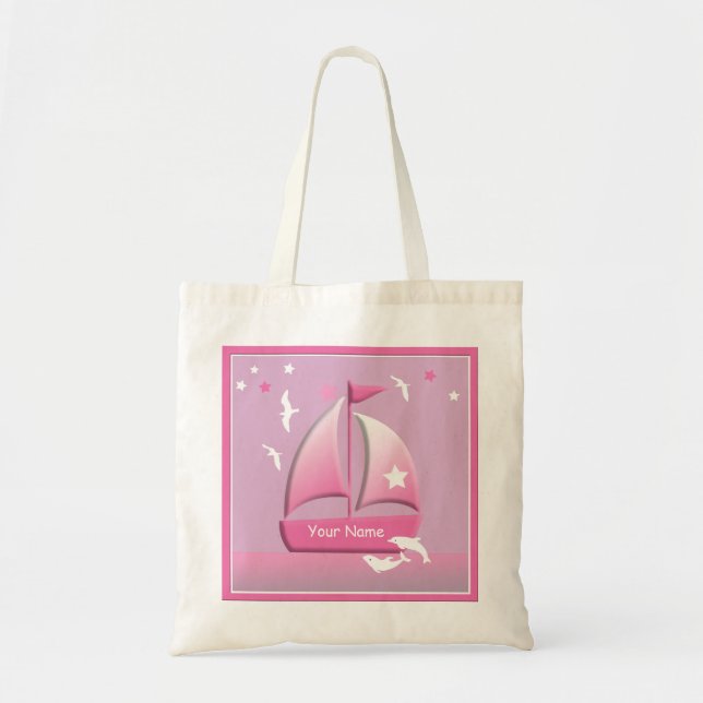 Sailboat Design Cute Pink Go Bag (Front)