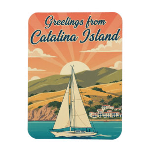 Sailboat in Avalon Catalina Island California Magnet