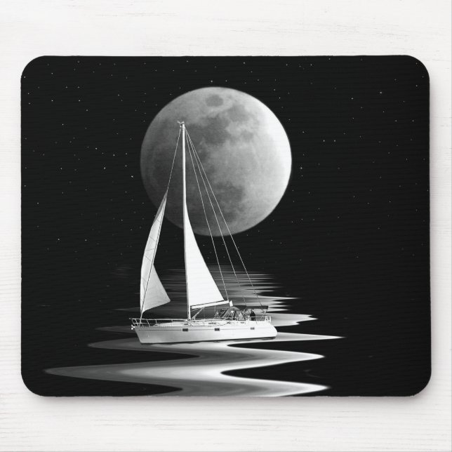 Sailboat In Moonlight Mouse Pad (Front)