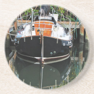 Sailboat in Slip Sandstone Coaster