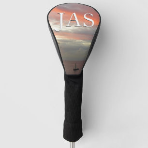Sailboat in Sunset Beautiful Pink Seascape Golf Head Cover