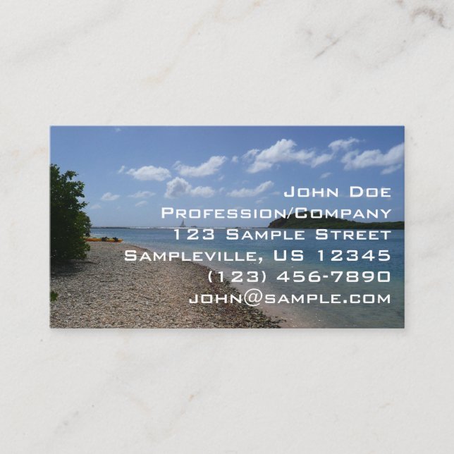 Sailboat in the Distance at St. Thomas Business Card (Front)