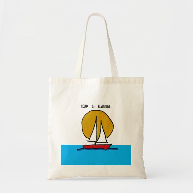 Sailboat in the Sun - Relax & Revitalize  Tote Bag (Front)
