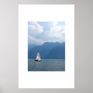 Sailboat, Lake Geneva, Switzerland Poster