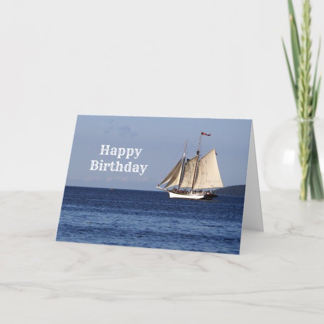Sailboat Lake Michigan Birthday Card (Front)