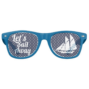 Sailboat Let's Sail Away Retro Sunglasses