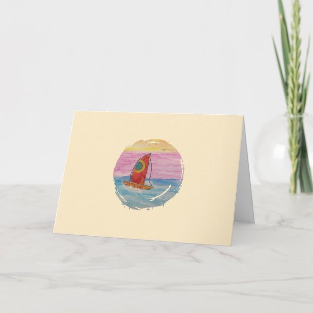 Sailboat Loose Rigging Stationery Note Card (Front)